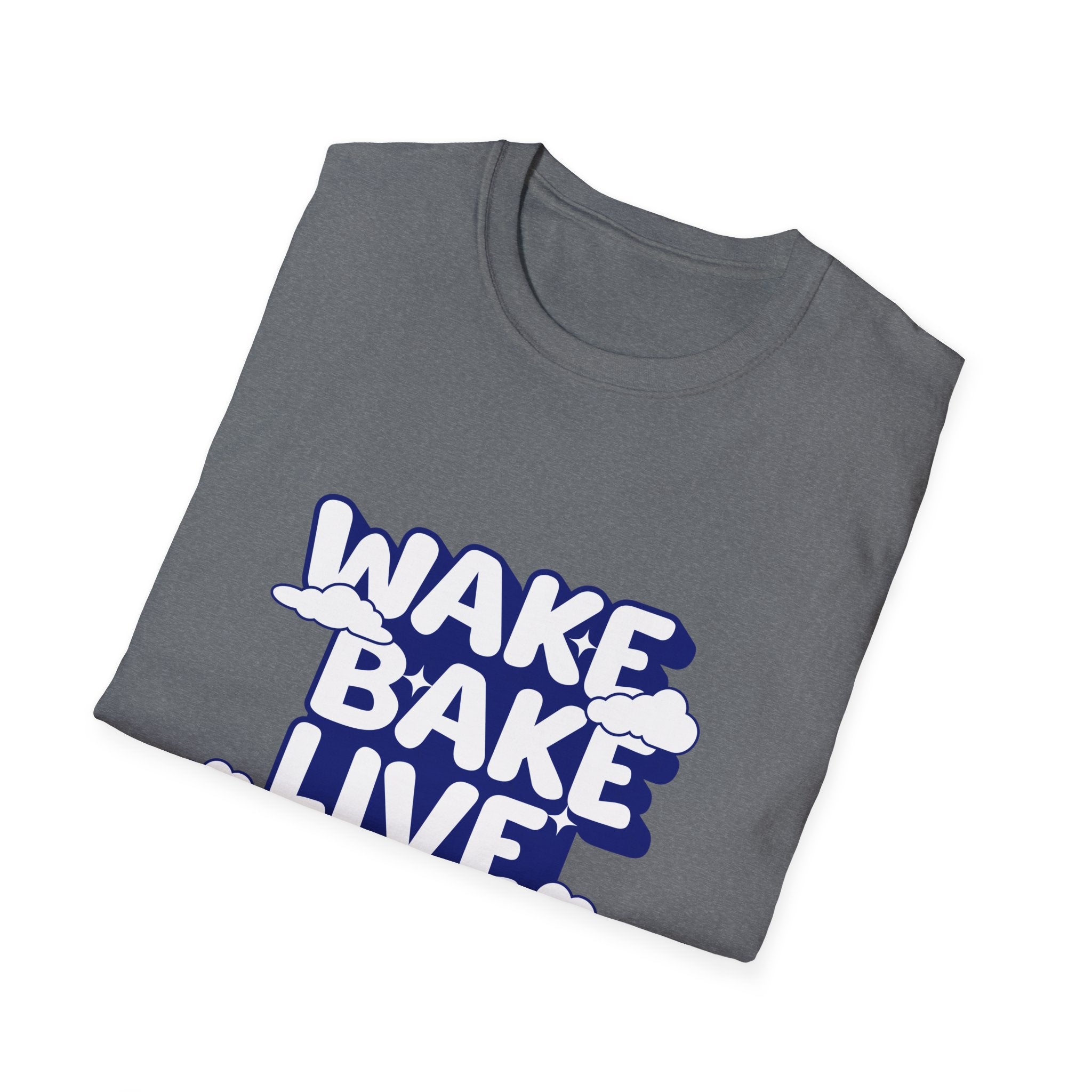 Wake Bake Live Repeat - Unisex T-Shirt (Front) - Damned Threads